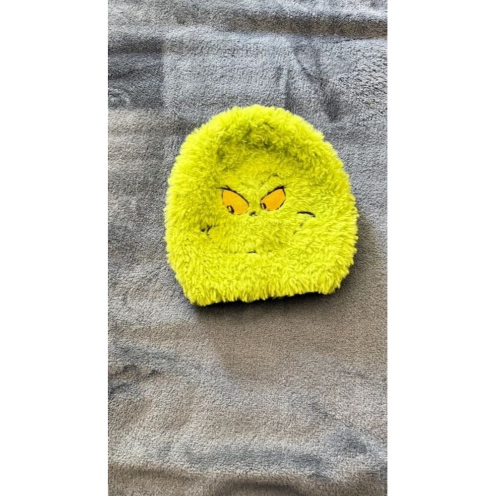 Fuzzy grinch beanie